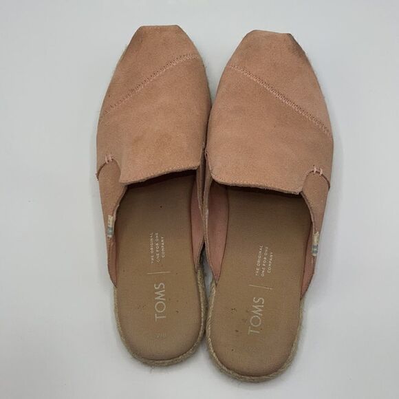 TOM’S Pink Suede Nova Espadrilles Loafer Mule-8 - Picture 6 of 9